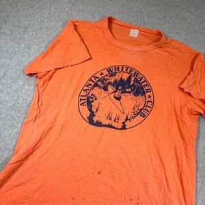 VTG Atlanta Whitewater Club T Shirt Womens Large Orange Chest 40in Length 25in
